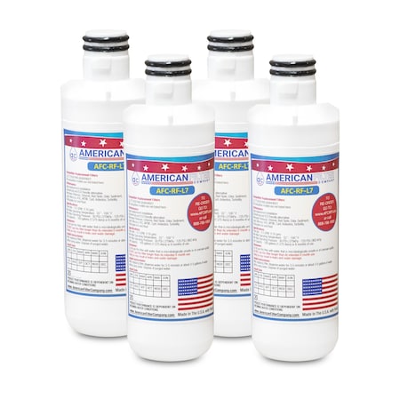 American Filter Co AFC Brand AFC-RF-L7, Compatible to LG Lt1000p Refrigerator Water Filters (4PK) Made by AFC Lt1000p-AFC-RF-L7-4-93081